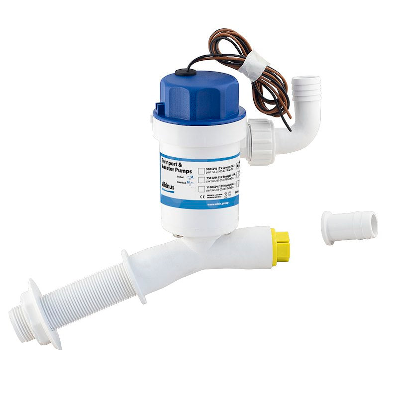 Albin Pump Marine Bomba de Llenado de Viveros 500 GPH 12V 0105078